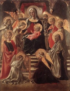 Madonna in trono fra angeli e santi, anno di esecuzione 1430 circa, cm. 43,7 x 34,3, tecnica a tempera su tavola, Museo della collegiata di Sant’Andrea, Empoli.